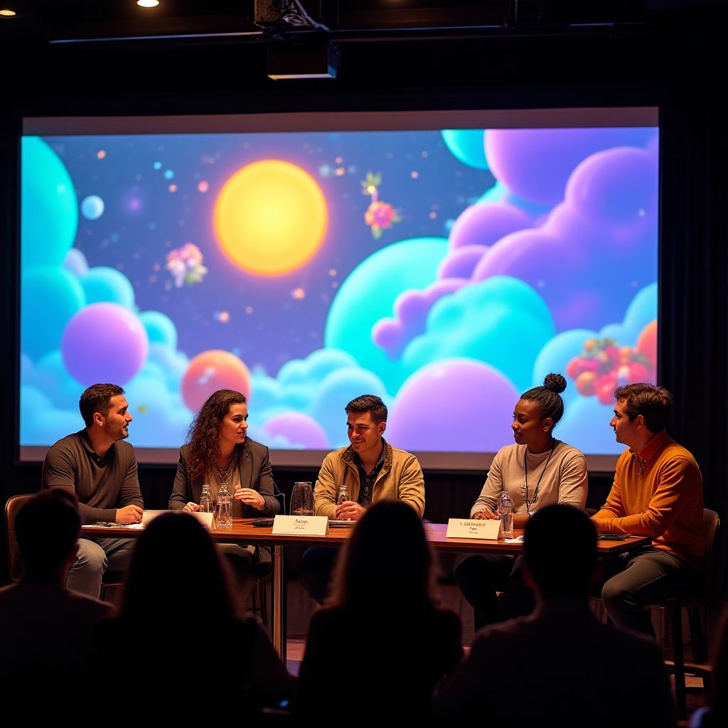 Panel discussion on game aesthetics at RainbowPlay event