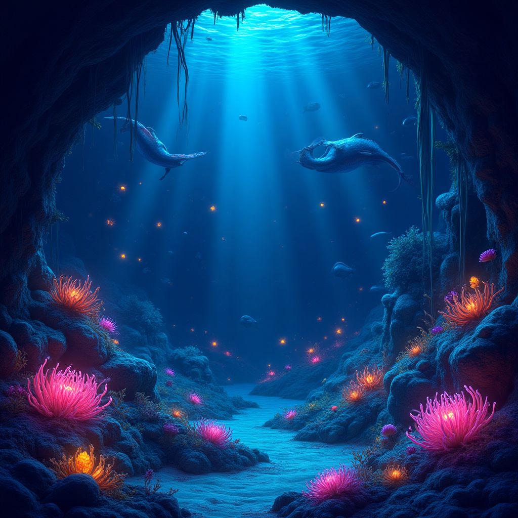 Echo Depths - Underwater adventure game with bioluminescent creatures