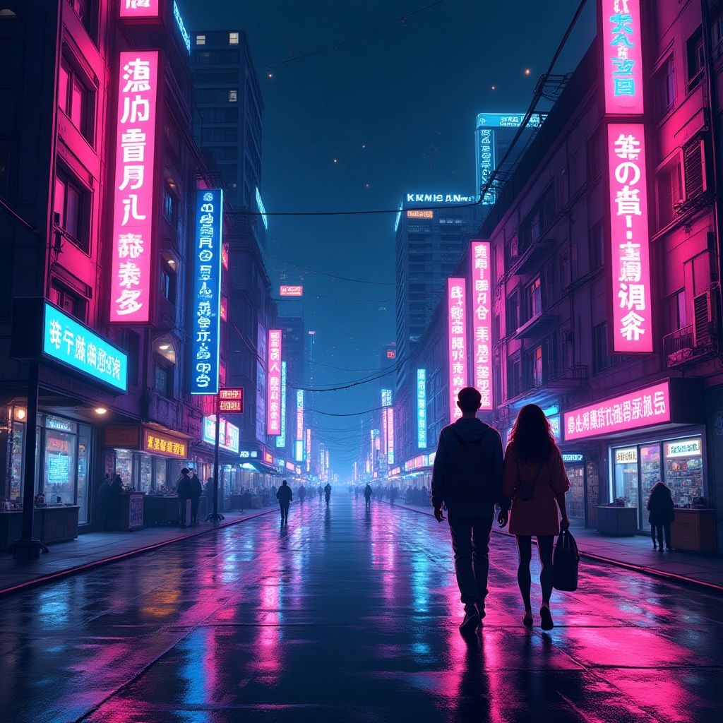 Neon Dreamers - Cyberpunk visual novel with hand-drawn art