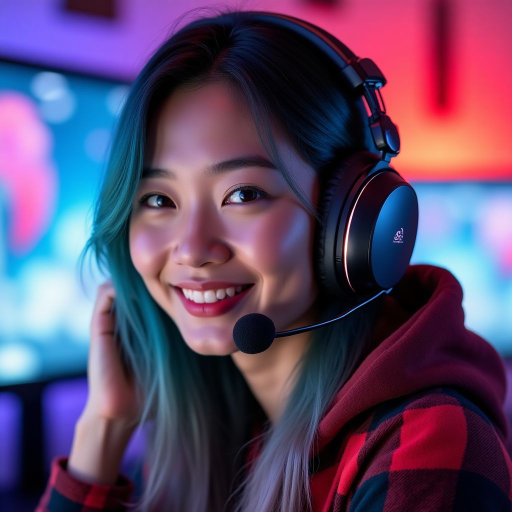 Portrait of Mei Lin, game enthusiast
